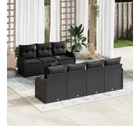 vidaXL Set Divano da Giardino Nero 55 x 55 x 37 cm polyrattan
