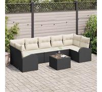 vidaXL Set Divano da Giardino Nero 55 x 55 x 37 cm polyrattan