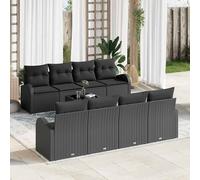 vidaXL Set Divano da Giardino Nero 55 x 55 x 37 cm polyrattan