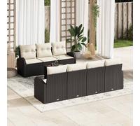 vidaXL Set Divano da Giardino Nero 55 x 55 x 37 cm polyrattan