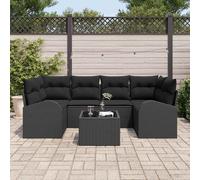 vidaXL Set Divano da Giardino Nero 55 x 55 x 37 cm polyrattan
