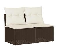 vidaXL Set Divano Giardino 4 pz con Cuscini Marrone Polyrattan Acacia, Set Divano da Patio, Set Divano in Rattan PE, Set arredo da Giardino