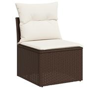 vidaXL Set Divano Giardino 7 Pezzi con Cuscini Marrone e Bianco in Polyrattan Arredamento Modulare Esterno Elegante per Patio Balcone Resistente alle Intemperie Seduta Comoda 4 Intrecciato a Mano Pi