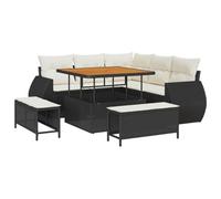 vidaXL Set Divano Giardino 8 Pezzi VitaXL con Cuscini Divano Sezionale Comodo per 6 Persone Resistente ai Raggi UV Struttura in Rattan e Acciaio Ottimo Arredamento Patio. Sedia Angolare Modular