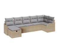 vidaXL Set Divano Giardino con Cuscini Beige Rattan Sintetico