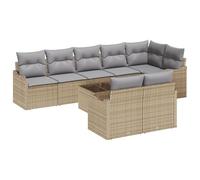 vidaXL Set Divano Modular 4 Pezzi da Esterno con Cuscini Beige e Grigi in Rattan, Perfetto per Giardino o Balcone. Resistente alle Intemperie, Ideale per Piccole Riunioni. Comodo per Il Patio, Terraz