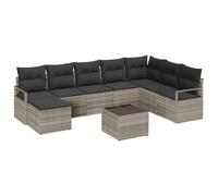 vidaXL Set Divano modulare da Esterno a 4 Pezzi con Cuscini | Rattan Grigio Chiaro Resistente alle intemperie, Perfetto per balconi e patios | Cuscini Removibili, Facile Manutenzione, Piedi regolabi