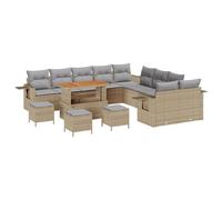 vidaXL Set Divano Modulare da Esterno per 6 Persone in Rattan Sintetico Beige, con Cuscini Resistenti alle Intemperie. Comodo per Giardini, Balconi e Patii. Layout Personalizzabile e Piedini Regolabi