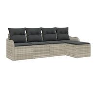vidaXL Set Divano Modulari da Esterno con Cuscini Grigio Chiaro in Rattan Polivalente per Balcone Giardino Patio Seduta Sezionale Mobili Resistente all'Acqua Confortevoli di Lusso