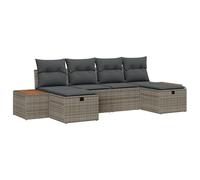 vidaXL Set Divano Multi Pezzi da Giardino con Cuscini | Design Modulare Regolabile Grigio Rattan Sintetico Resistente alle Intemperie per 5 Posti Mobili da Patio Moderno Grande Divano Contemporaneo