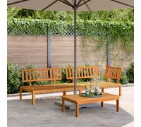 Set Divano Pallet da Giardino 3 pz in Legno Massello di Acacia