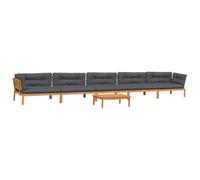 vidaXL Set Divano Pallet da Giardino 6 pz con Cuscini Massello Acacia