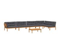 vidaXL Set Divano Pallet da Giardino 6 pz con Cuscini Massello Acacia