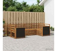 vidaXL Set divano sezionale 5 pcs Naturale Legno di Acacia Massello, Divano da giardino, moderno e resistente, set da patio, mobili per terrazza, comodi per rilassarsi