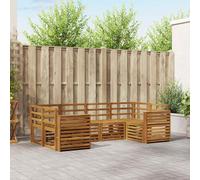 vidaXL Set divani 6 pcs Naturale Legno di Acacia Massello, Divano Moderno da Giardino e Terrazza, Set Accogliente per Patio, Mobili Resistenti e Comodi