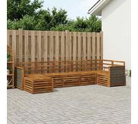 vidaXL Set divano sezionale 6 pcs Naturale Legno di Acacia Massello