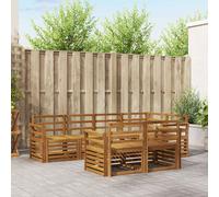 vidaXL Set divani 7 pcs Naturale Legno di Acacia Massello, Divano da Giardino, Sezionale Moderno, Set Lounge Resistente, Comodo per il Terrazzo, Perfetto per la Vita
