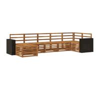 vidaXL Set divano sezionale 7 pcs Naturale, Divano Sectionale da Giardino Moderno, Set da Esterno Resistente, Mobili da Patio per un Comodo Relax