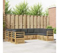 vidaXL Set divano sezionale 9 pcs Bianco e Antracite, Arredamento da Giardino, Set Lounge Moderno, Divano Durevole, Posti Sezionali per Terrazzo e Soggiorno