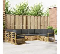 vidaXL Set divano sezionale 9 pcs Bianco e Antracite, Arredamento da Giardino, Set Lounge Moderno, Divano Durevole, Posti Sezionali per Terrazzo e Soggiorno