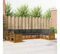 vidaXL Set divano sezionale con cuscino 10 pcs Naturale e Antracite