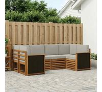 vidaXL Set di divani ad angolo con cuscino, 5 pezzi, moderno, mobili da giardino confortevoli, sedute durevoli, set da terrazza