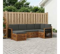 vidaXL Set divano sezionale con cuscino 5 pcs Naturale e Antracite