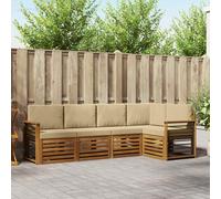 vidaXL Set divano sezionale con cuscino 5 pcs Naturale e Beige
