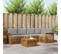 vidaXL Set divano sezionale con cuscino 6 pcs Grigio Naturale e Chiaro