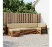 vidaXL Set divano sezionale con cuscino 6 pcs Naturale, Scopri divani moderni per esterni, mobili sezionali per il terrazzo, lounge da giardino per il massimo comfort