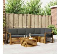 vidaXL Set divano sezionale con cuscino 6 pcs Naturale e Antracite