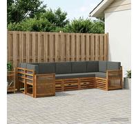 vidaXL Set divano sezionale con cuscino 6 pcs Naturale e Antracite