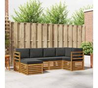 vidaXL Set divano sezionale con cuscino 6 pcs Naturale e Antracite