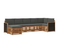 vidaXL Set divano sezionale con cuscino 6 pcs Naturale e Antracite, Scopri divani moderni per esterni, mobili sezionali per il terrazzo, lounge da giardino per il massimo comfort