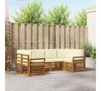 vidaXL Set divano sezionale con cuscino 6 pcs Naturale e Crema
