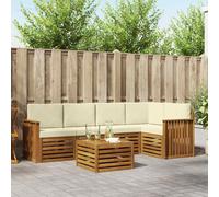 vidaXL Set divano sezionale con cuscino 6 pcs Naturale e Crema