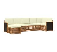 vidaXL Set divano sezionale con cuscino 6 pcs Naturale e Crema, Scopri divani moderni per esterni, mobili sezionali per il terrazzo, lounge da giardino per il massimo comfort