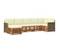 vidaXL Set divano sezionale con cuscino 6 pcs Naturale e Crema, Scopri divani moderni per esterni, mobili sezionali per il terrazzo, lounge da giardino per il massimo comfort