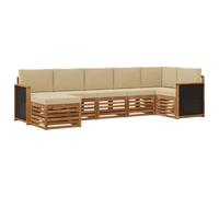 vidaXL Set divano sezionale con cuscino 6 pcs Naturale, Scopri divani moderni per esterni, mobili sezionali per il terrazzo, lounge da giardino per il massimo comfort