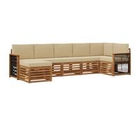 vidaXL Set divano sezionale con cuscino 6 pcs Naturale, Scopri divani moderni per esterni, mobili sezionali per il terrazzo, lounge da giardino per il massimo comfort