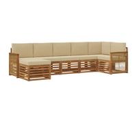 vidaXL Set divano sezionale con cuscino 6 pcs Naturale, Scopri divani moderni per esterni, mobili sezionali per il terrazzo, lounge da giardino per il massimo comfort