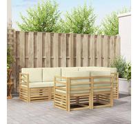 vidaXL Set divano sezionale con cuscino 7 pcs Bianco e Crema, Divano da Giardino, Sezionale Moderno, Set Lounge Resistente, Comodo per il Terrazzo, Perfetto per la Vita