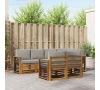 vidaXL Set divano sezionale con cuscino 7 pcs Grigio Naturale e Chiaro, Divano da Giardino, Sezionale Moderno, Set Lounge Resistente, Comodo per il Terrazzo, Perfetto per la Vita