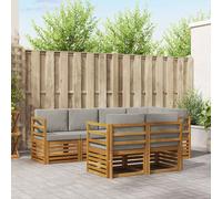vidaXL Set divano sezionale con cuscino 7 pcs Grigio Naturale e Chiaro, Divano da Giardino, Sezionale Moderno, Set Lounge Resistente, Comodo per il Terrazzo, Perfetto per la Vita