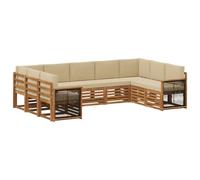 vidaXL Set divano sezionale con cuscino 7 pcs Naturale, Arredamento da Giardino, Set Lounge Moderno, Divano Durevole, Posti Sezionali per Terrazzo e Soggiorno