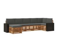 vidaXL Set divano sezionale con cuscino 7 pcs Naturale e Antracite, Scopri divani moderni per esterni, mobili sezionali per il terrazzo, lounge da giardino per il massimo comfort