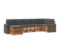 vidaXL Set divano sezionale con cuscino 7 pcs Naturale e Antracite, Scopri divani moderni per esterni, mobili sezionali per il terrazzo, lounge da giardino per il massimo comfort