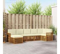vidaXL Set divano sezionale con cuscino 7 pcs Naturale e Crema