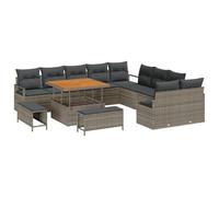 vidaXL Set Divano Sezionale Grigio a 5 Pezzi con Cuscini Resistenti ai Raggi UV Design Moderno per Patio Mobili da Giardino in Polyrattan 3 Posti Tre Divani Spazio di Stoccaggio