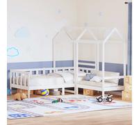 vidaXL Set Dormeuse e Panca con Tetto Bianco 80x200cm Massello Pino